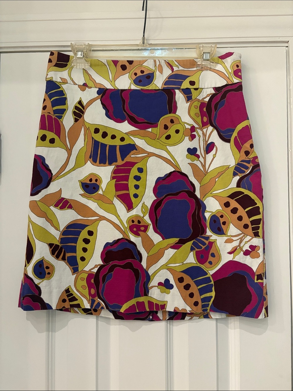 Retro Merona‎ Multicolor Floral Stretch Lined Pencil Skirt